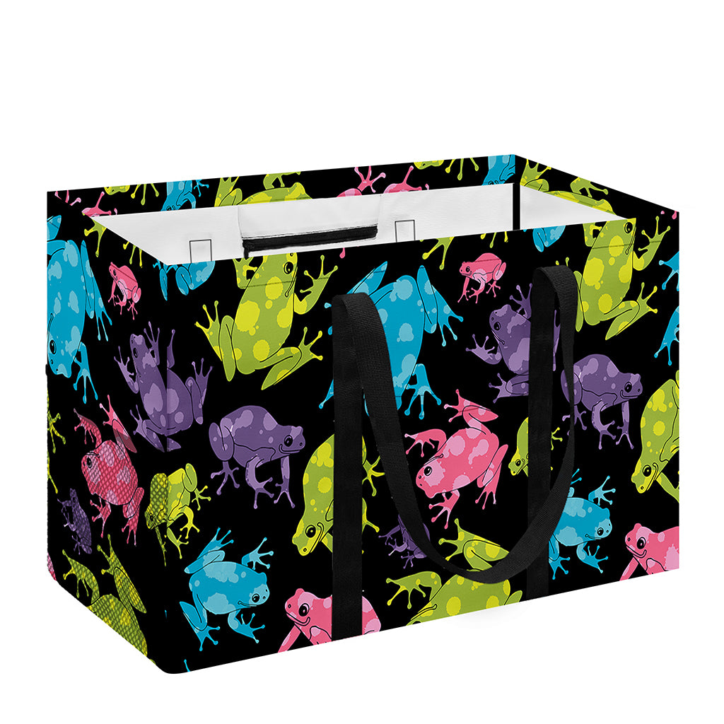 Colorful Frog Pattern Print Utility Tote Bag