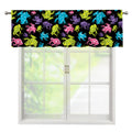 Colorful Frog Pattern Print Window Valance