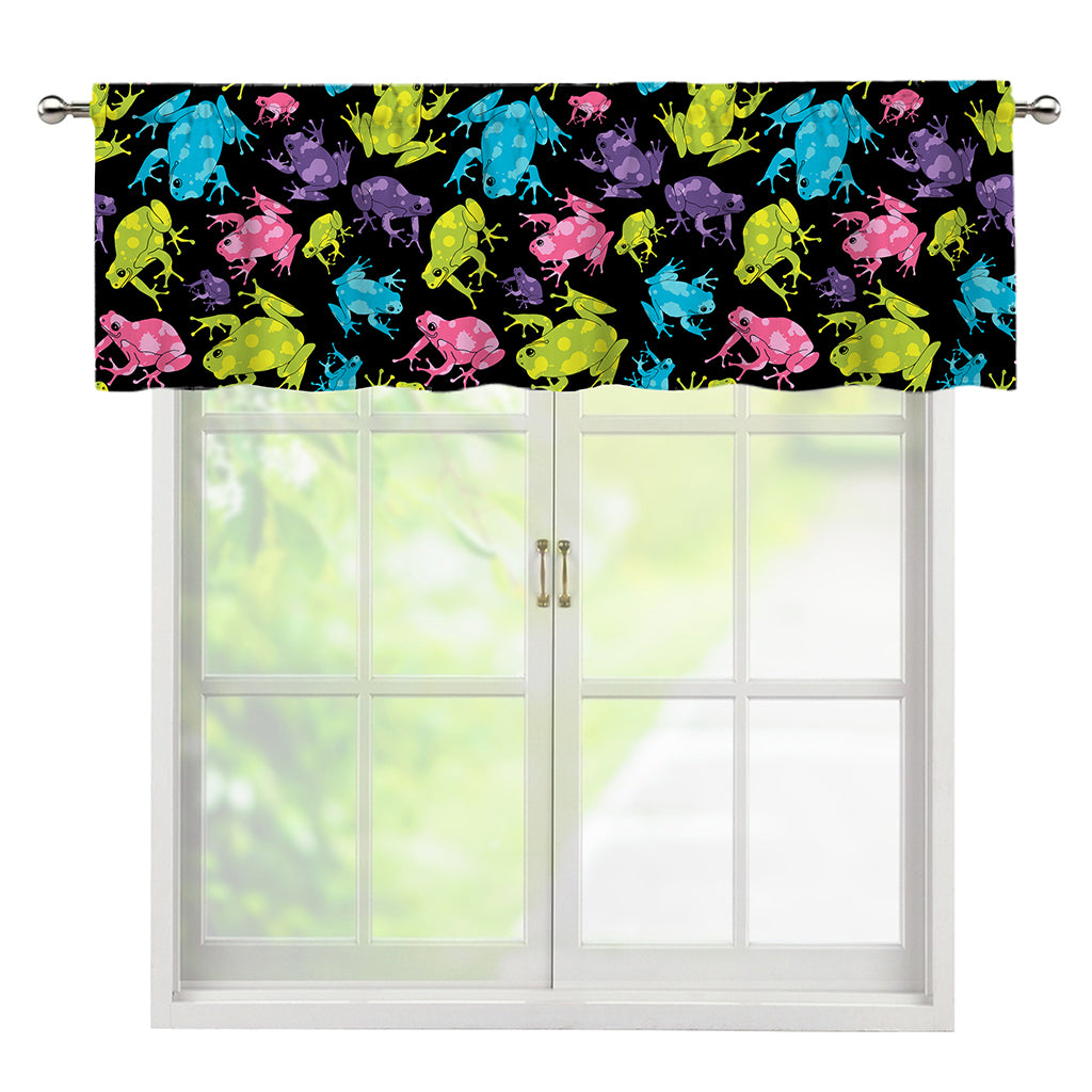 Colorful Frog Pattern Print Window Valance