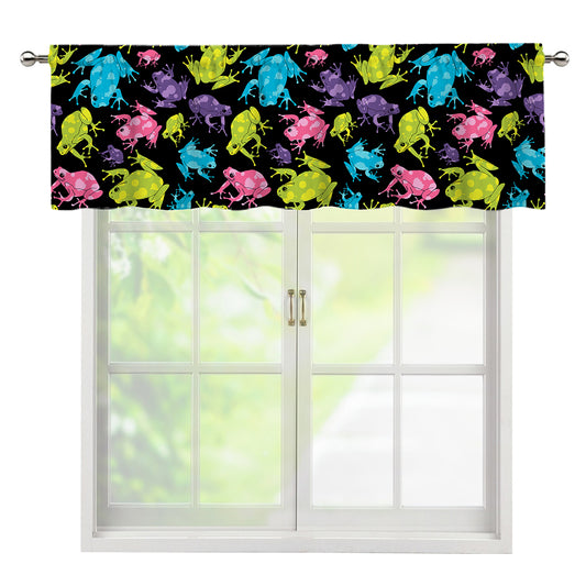 Colorful Frog Pattern Print Window Valance
