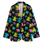 Colorful Frog Pattern Print Women's Blazer