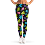 Colorful Frog Pattern Print Women's Leggings