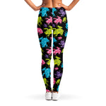 Colorful Frog Pattern Print Women's Leggings