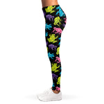 Colorful Frog Pattern Print Women's Leggings