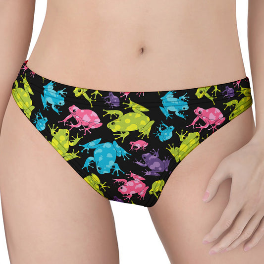Colorful Frog Pattern Print Women's Thong