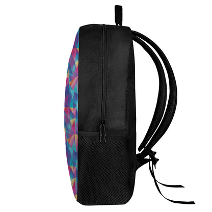 Colorful Geometric Mosaic Print 17 Inch Backpack