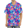 Colorful Geometric Mosaic Print Aloha Shirt