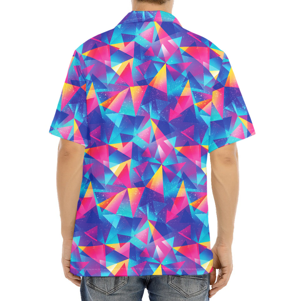 Colorful Geometric Mosaic Print Aloha Shirt
