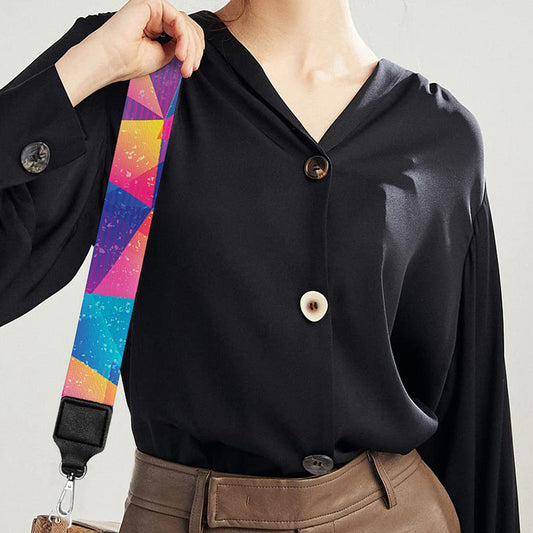 Colorful Geometric Mosaic Print Bag Strap