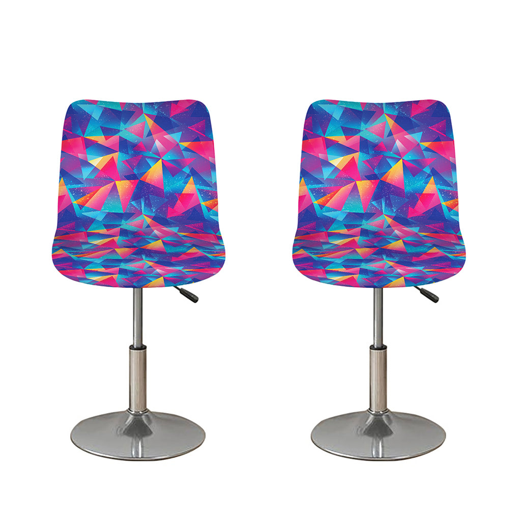 Colorful Geometric Mosaic Print Bar Stool Covers
