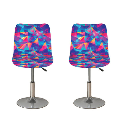 Colorful Geometric Mosaic Print Bar Stool Covers