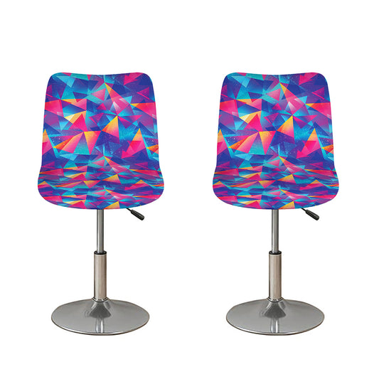 Colorful Geometric Mosaic Print Bar Stool Covers
