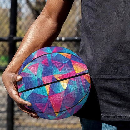 Colorful Geometric Mosaic Print Basketball