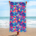 Colorful Geometric Mosaic Print Beach Towel
