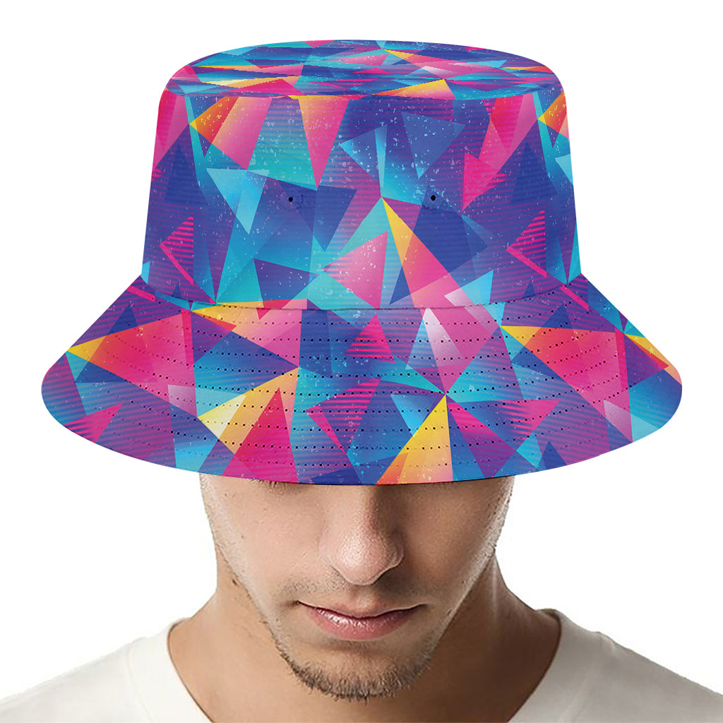 Colorful Geometric Mosaic Print Bucket Hat