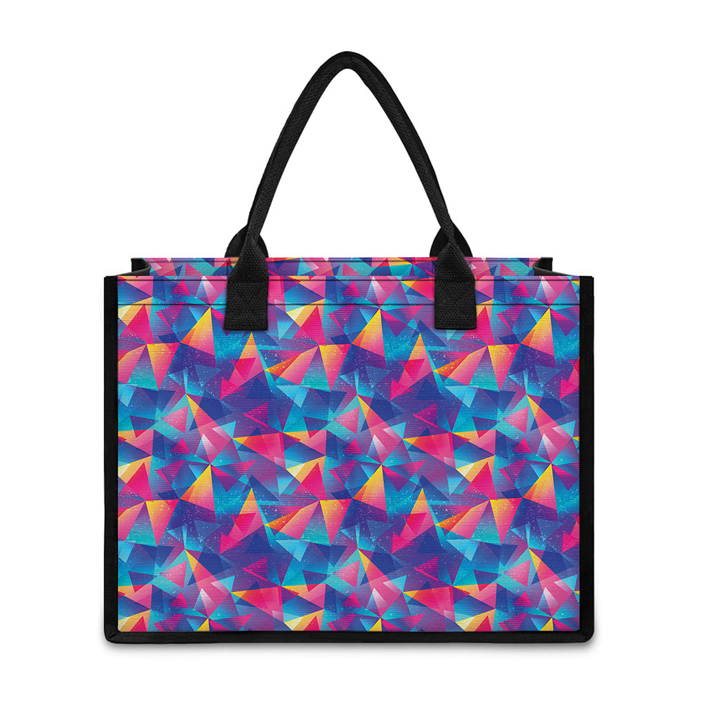 Colorful Geometric Mosaic Print Canvas Tote Bag