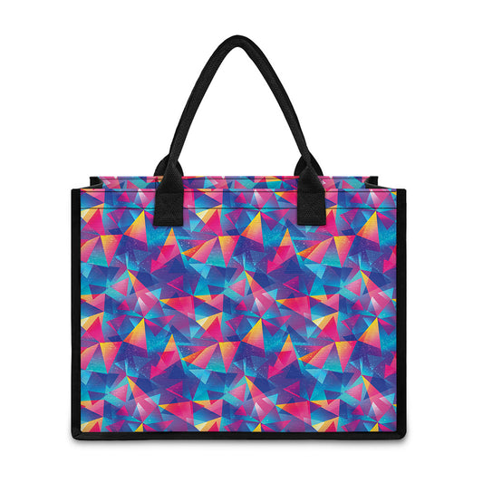Colorful Geometric Mosaic Print Canvas Tote Bag