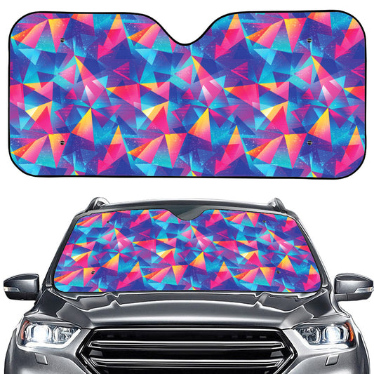 Colorful Geometric Mosaic Print Car Windshield Sun Shade