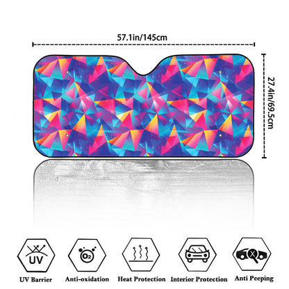 Colorful Geometric Mosaic Print Car Windshield Sun Shade