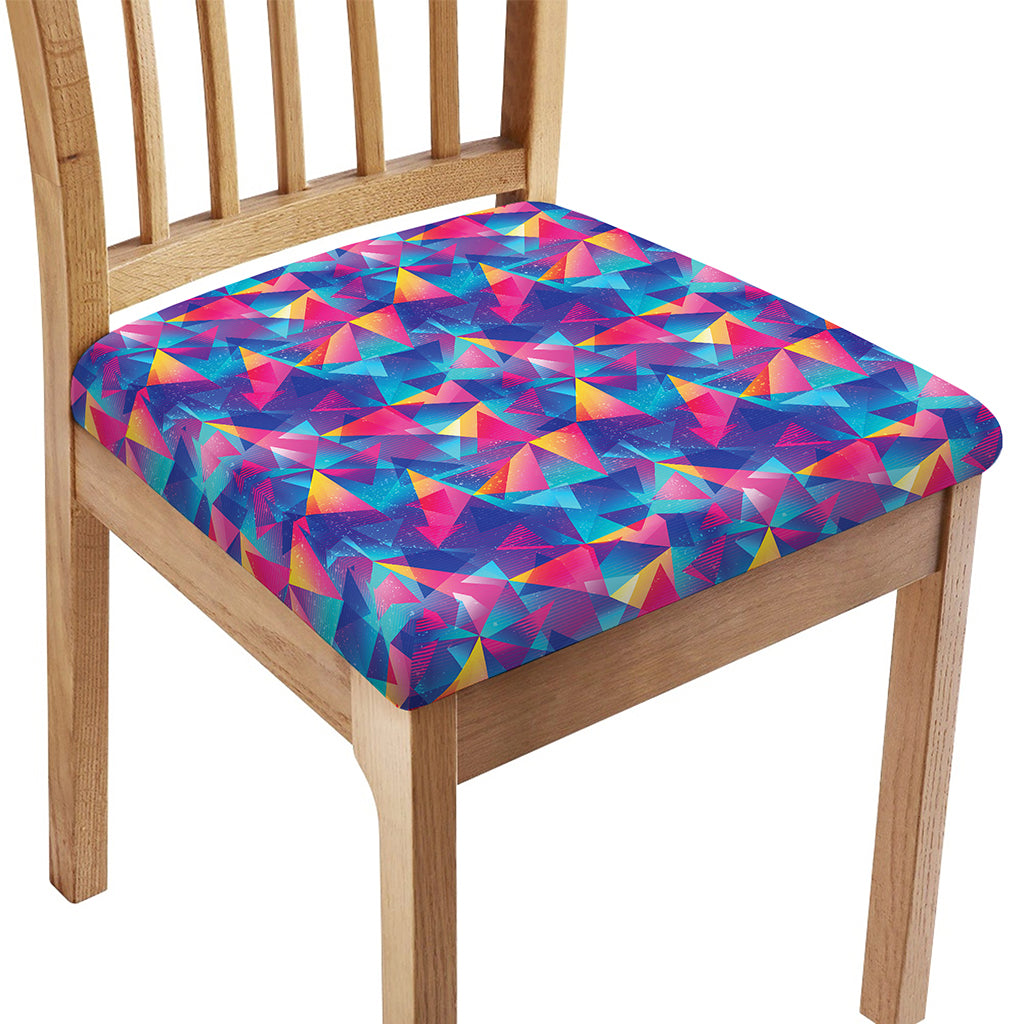 Colorful Geometric Mosaic Print Chair Cushion Cover