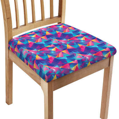 Colorful Geometric Mosaic Print Chair Cushion Cover
