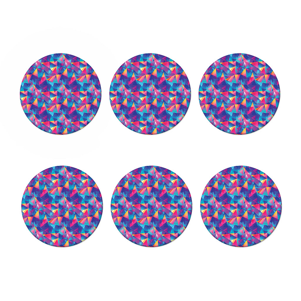 Colorful Geometric Mosaic Print Coaster Set