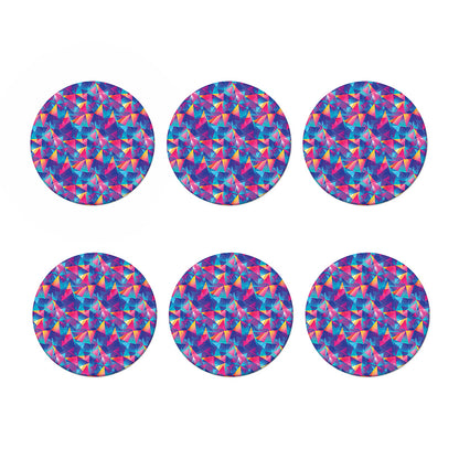 Colorful Geometric Mosaic Print Coaster Set