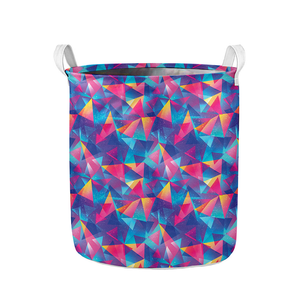 Colorful Geometric Mosaic Print Collapsible Laundry Basket
