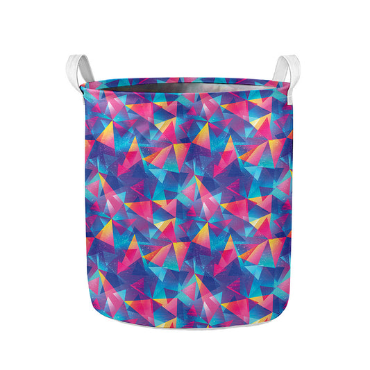 Colorful Geometric Mosaic Print Collapsible Laundry Basket