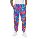 Colorful Geometric Mosaic Print Cotton Pants