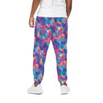 Colorful Geometric Mosaic Print Cotton Pants