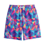 Colorful Geometric Mosaic Print Cotton Shorts