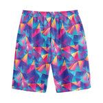 Colorful Geometric Mosaic Print Cotton Shorts
