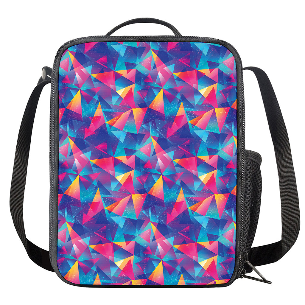 Colorful Geometric Mosaic Print Crossbody Lunch Bag
