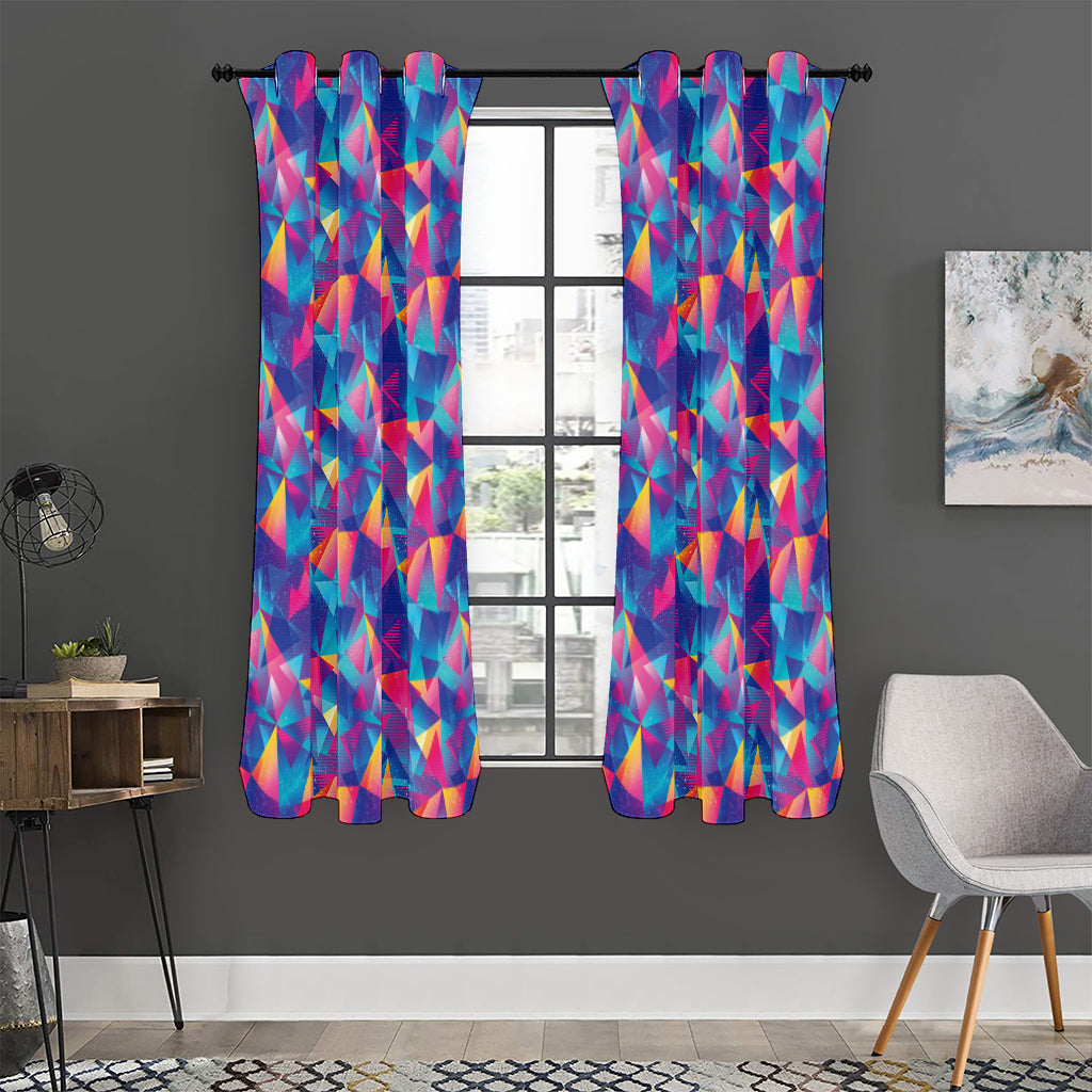 Colorful Geometric Mosaic Print Curtain