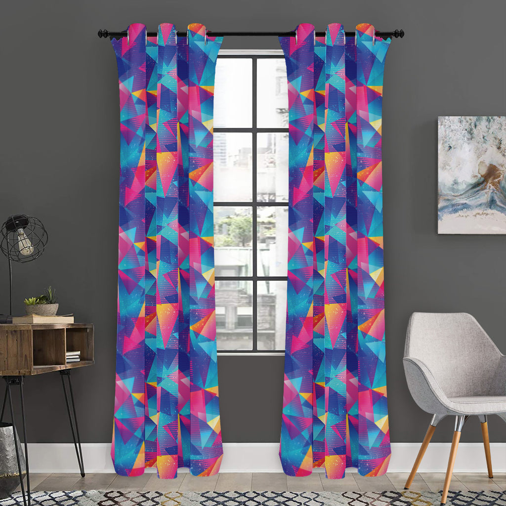 Colorful Geometric Mosaic Print Curtain