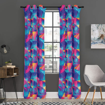 Colorful Geometric Mosaic Print Curtain