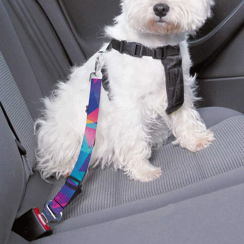 Colorful Geometric Mosaic Print Dog Seat Belt