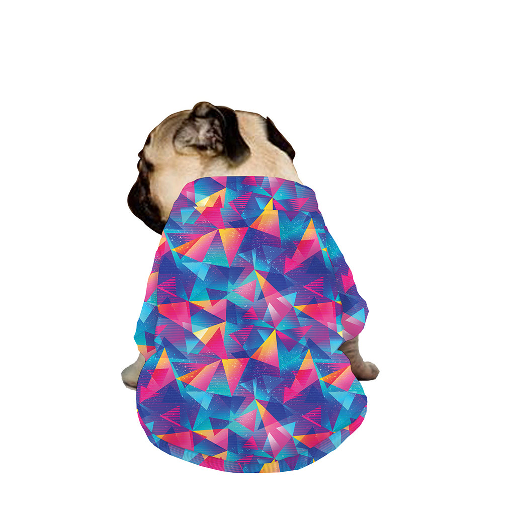 Colorful Geometric Mosaic Print Dog Zip Up Jacket