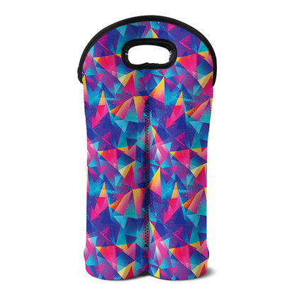 Colorful Geometric Mosaic Print Double Neoprene Wine Tote