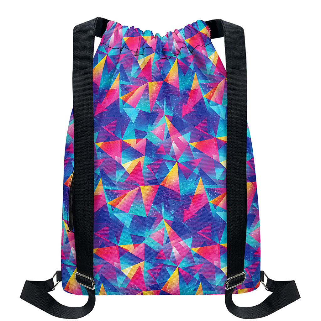 Colorful Geometric Mosaic Print Drawstring Backpack