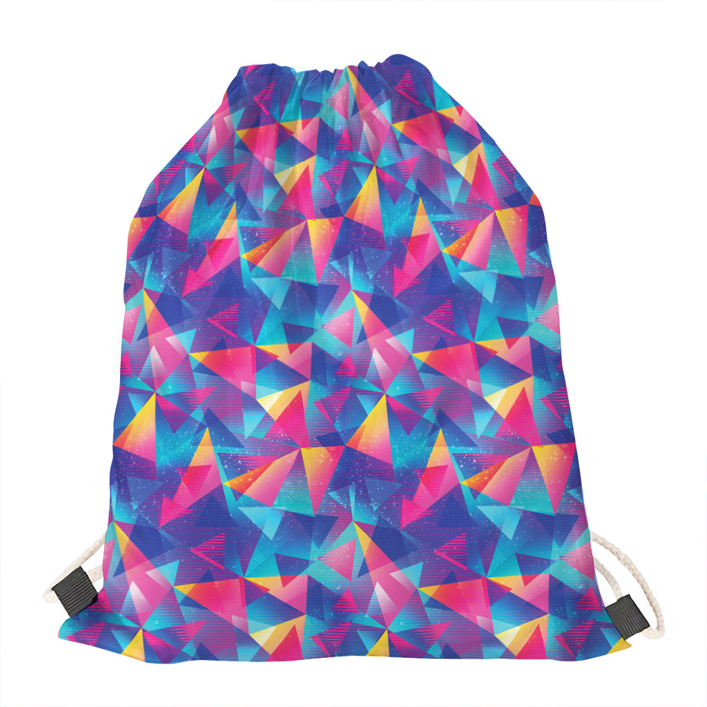 Colorful Geometric Mosaic Print Drawstring Bag