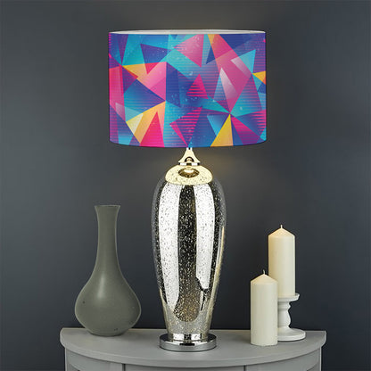 Colorful Geometric Mosaic Print Drum Lamp Shade