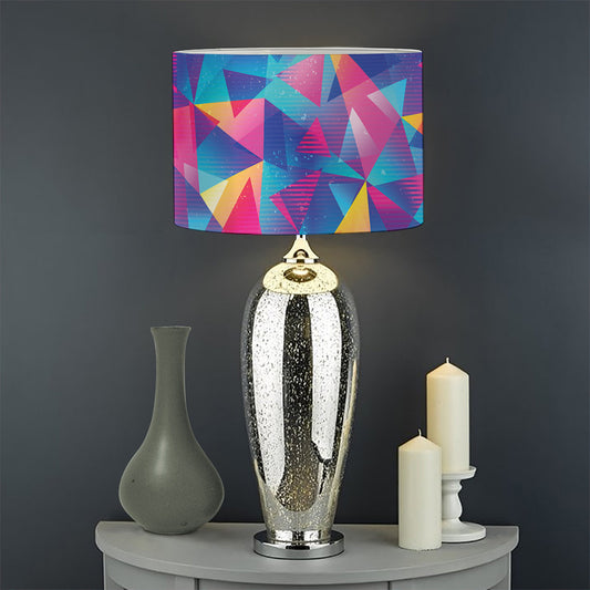 Colorful Geometric Mosaic Print Drum Lamp Shade