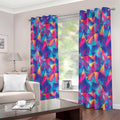 Colorful Geometric Mosaic Print Extra Wide Grommet Curtains