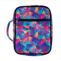 Colorful Geometric Mosaic Print Front Pocket Bible Bag