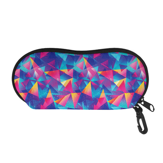 Colorful Geometric Mosaic Print Glasses Case
