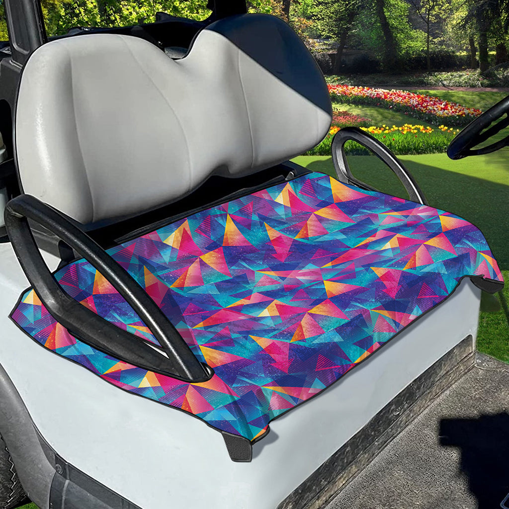 Colorful Geometric Mosaic Print Golf Cart Seat Cover