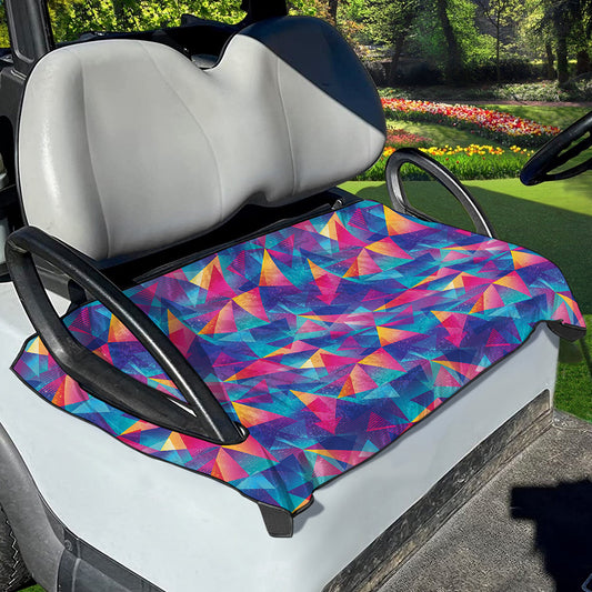 Colorful Geometric Mosaic Print Golf Cart Seat Cover