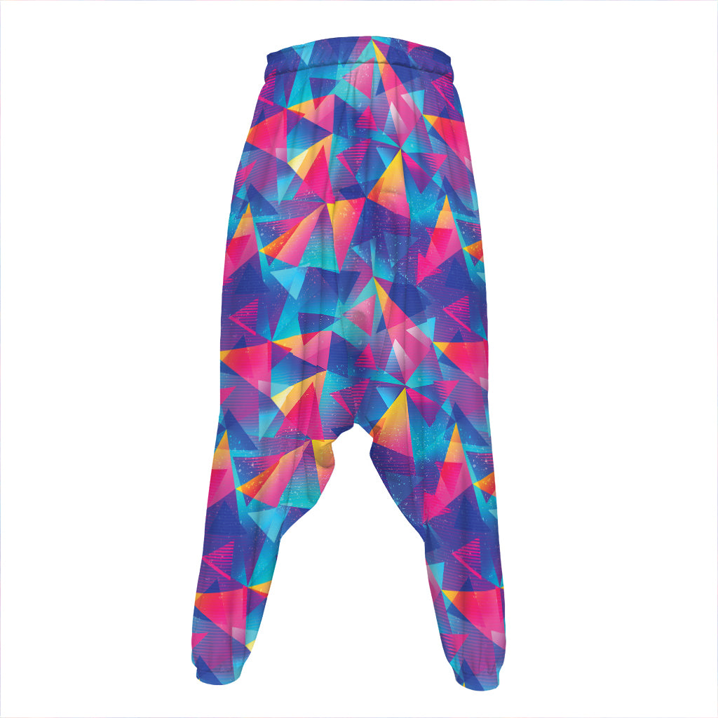 Colorful Geometric Mosaic Print Hammer Pants
